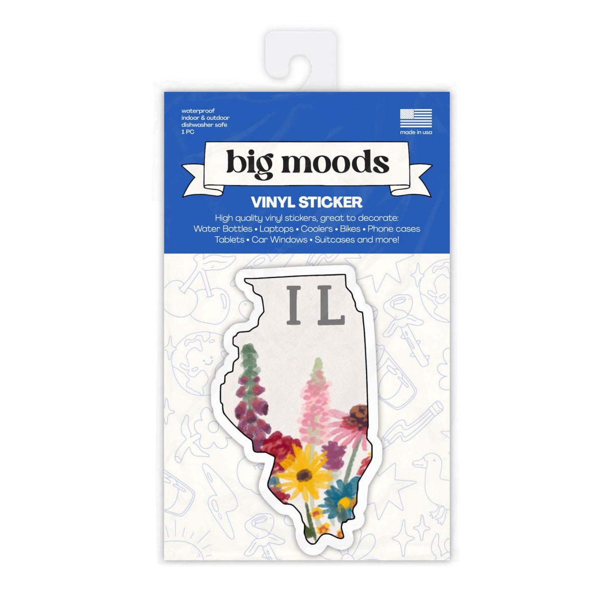 slide 1 of 1, Big Moods Illinois Painterly Sticker, 1 ct