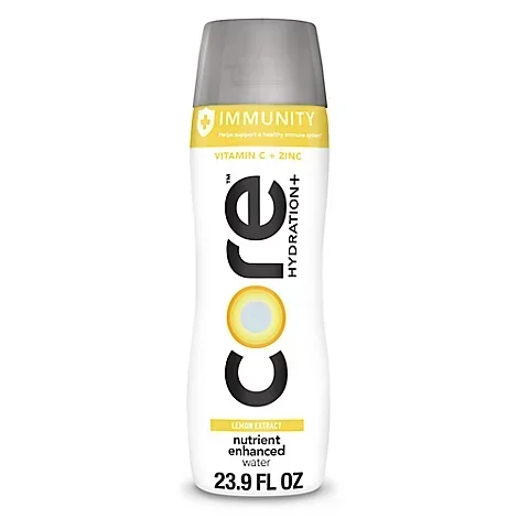 slide 1 of 1, CORE Hydration+ Immunity Lemon Extract Nutrient Enhanced Water Bottle - 23.9 Fl. Oz., 23.9 oz