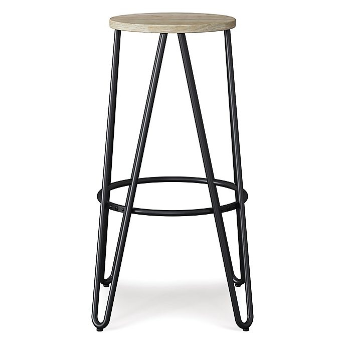 slide 3 of 5, Simpli Home Simeon Bar Stool - Black/ Natural, 1 ct