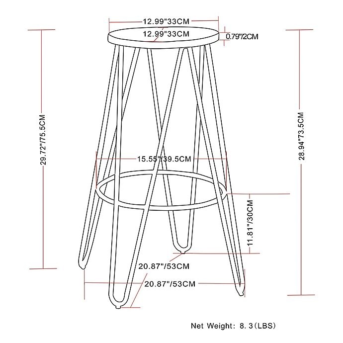 slide 5 of 5, Simpli Home Simeon Bar Stool - Black/ Natural, 1 ct