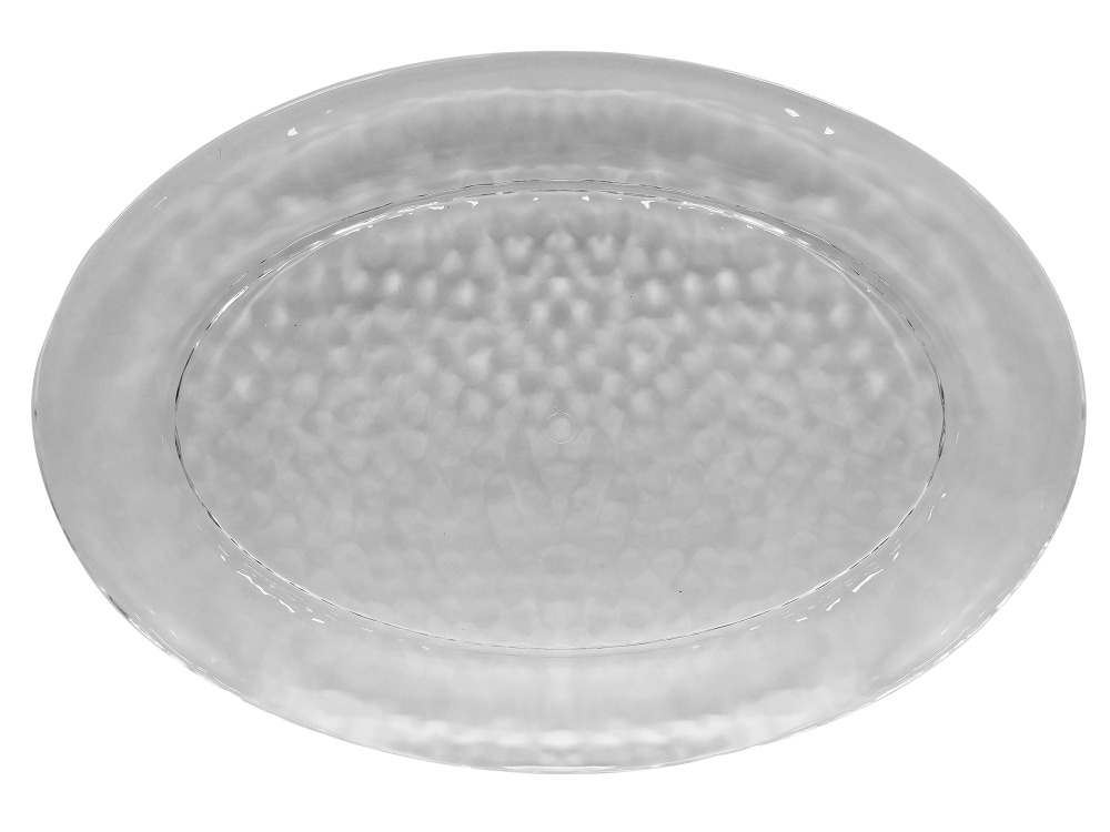 slide 1 of 1, TarHong Vasaio Textured Oval Platter - Transparent, 1 ct