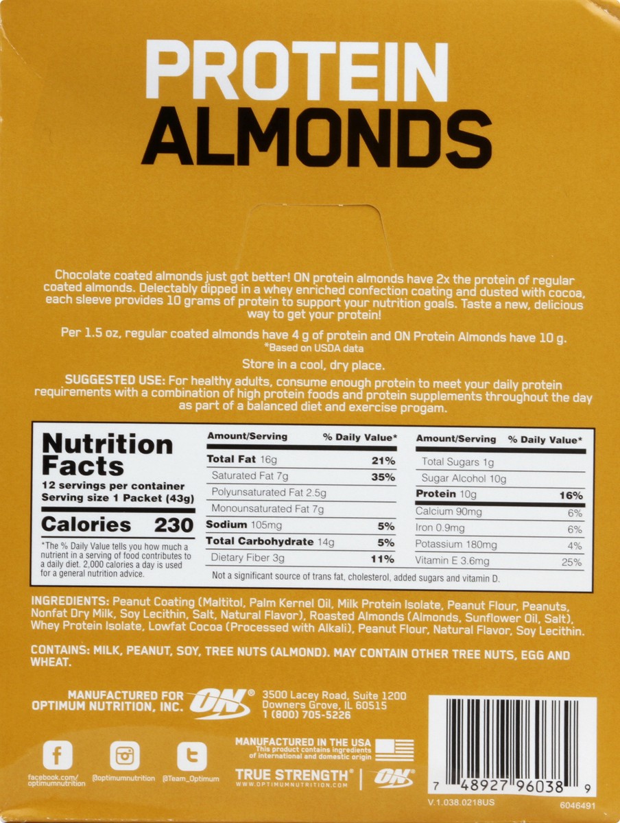 slide 2 of 13, ON Protein Almond 12 ea, 12 ct