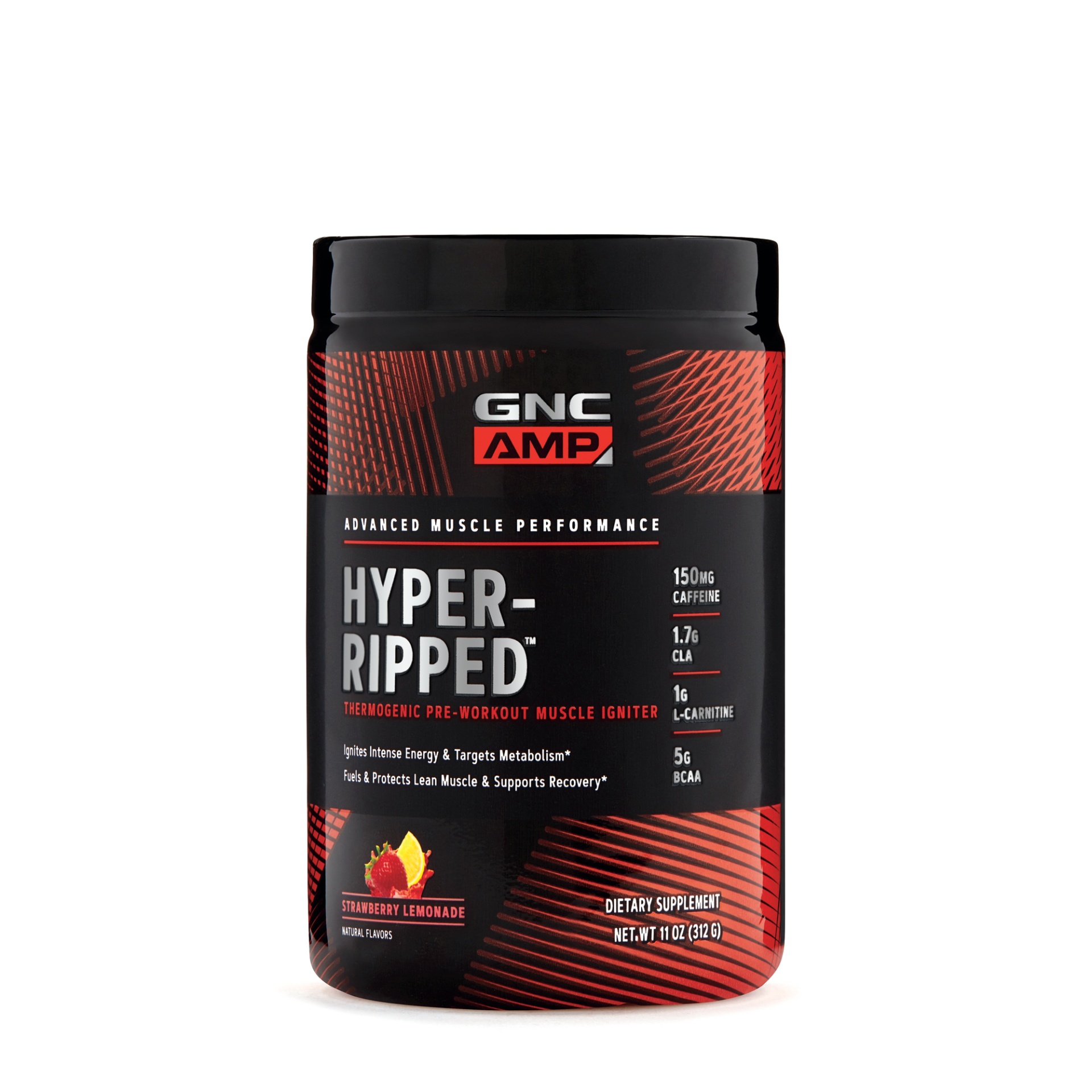 slide 1 of 1, GNC AMP Hyper-Ripped Thermogenic Pre-Workout Muscle Igniter - Strawberry Lemonade, 1 ct
