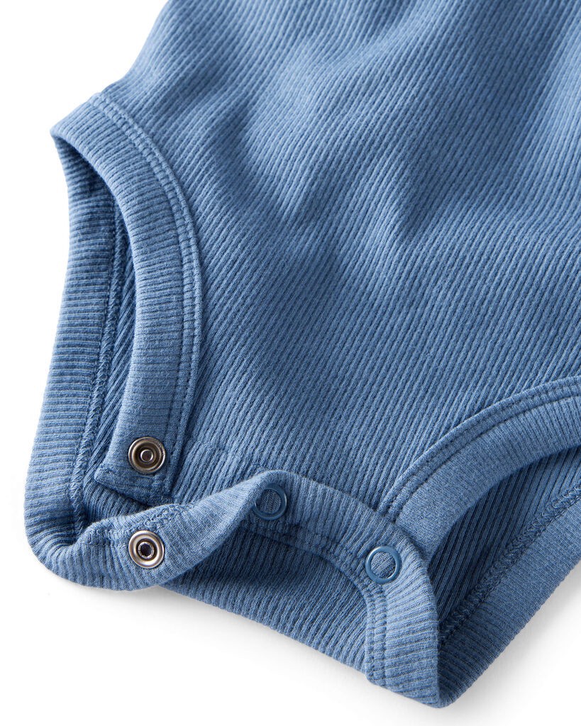 slide 2 of 5, Littleplanet Baby 3-Pack Organic Cotton Rib Bodysuits Moss Green, Heather Grey, Wells Blue 3M, 1 ct