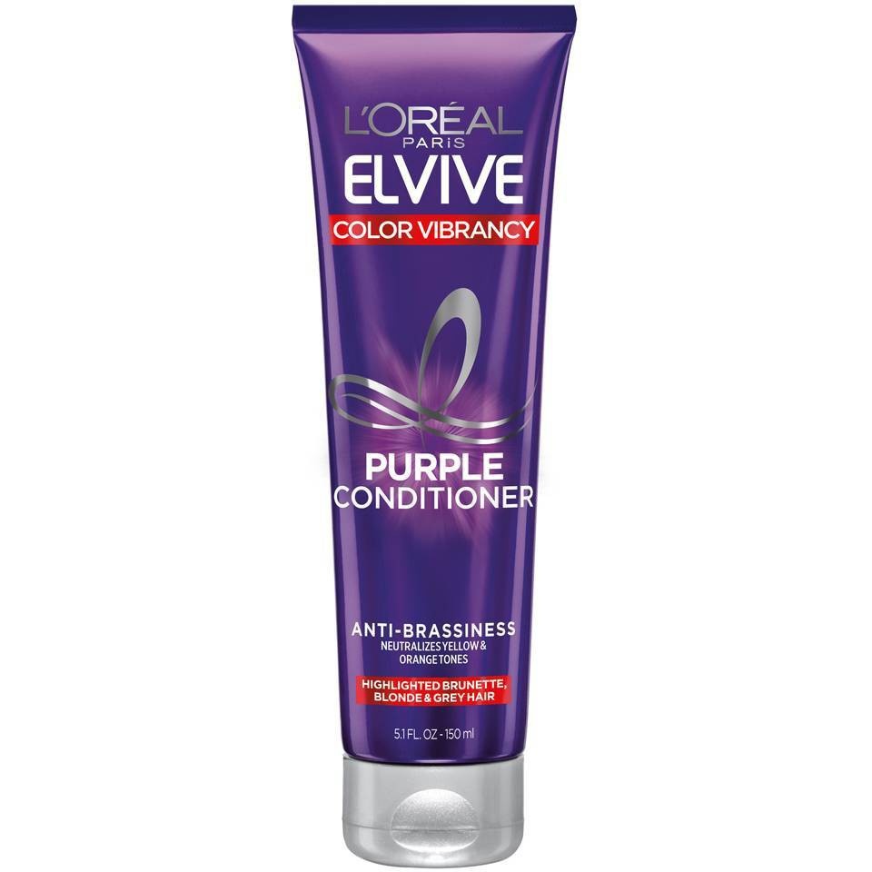 slide 1 of 4, L'Oréal Elvive Color Vibrancy Purple Conditioner, Color Treated Hair, 5.1 oz