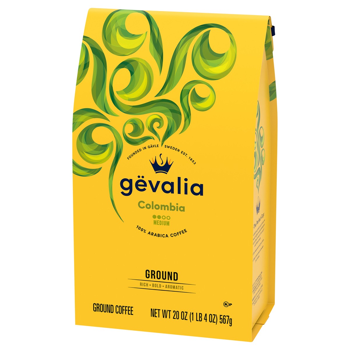 slide 11 of 12, Gevalia Colombia Medium Roast Ground Coffee, 20 oz Bag, 20 oz