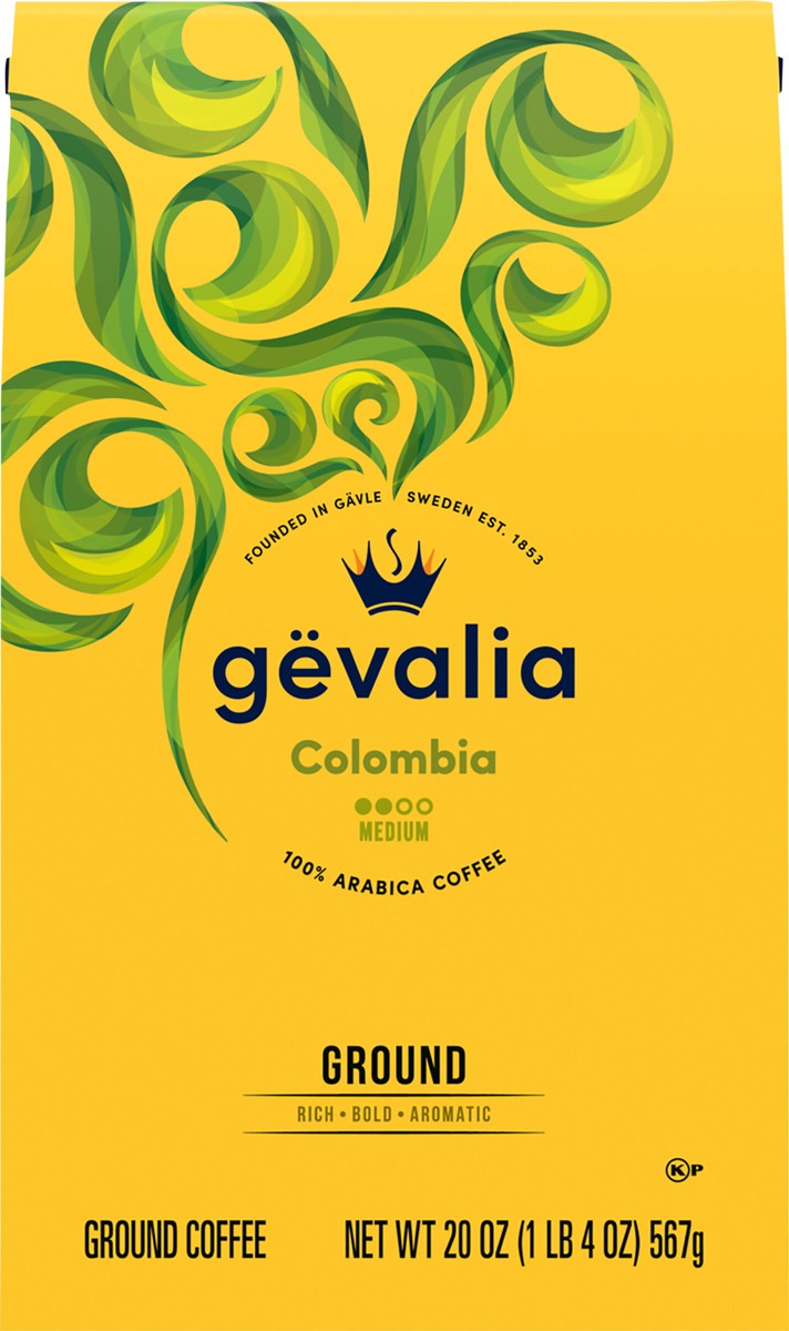 slide 2 of 12, Gevalia Colombia Medium Roast Ground Coffee, 20 oz Bag, 20 oz