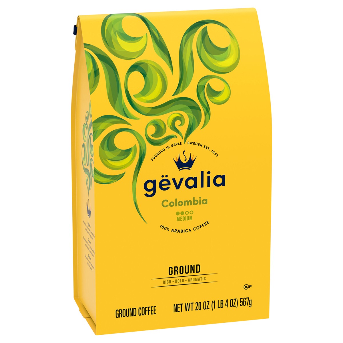 slide 5 of 12, Gevalia Colombia Medium Roast Ground Coffee, 20 oz Bag, 20 oz