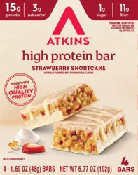 Atkins Strawberry Shortcake High Protein Bar 4 - 1.69 oz Bars