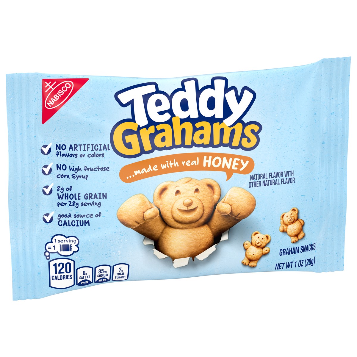 slide 8 of 9, Teddy Grahams Honey Graham Snacks, 1 oz, 0.06 lb