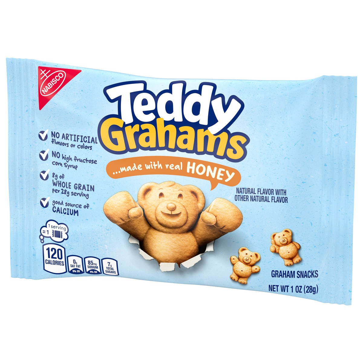 slide 3 of 9, Teddy Grahams Honey Graham Snacks, 1 oz, 0.06 lb