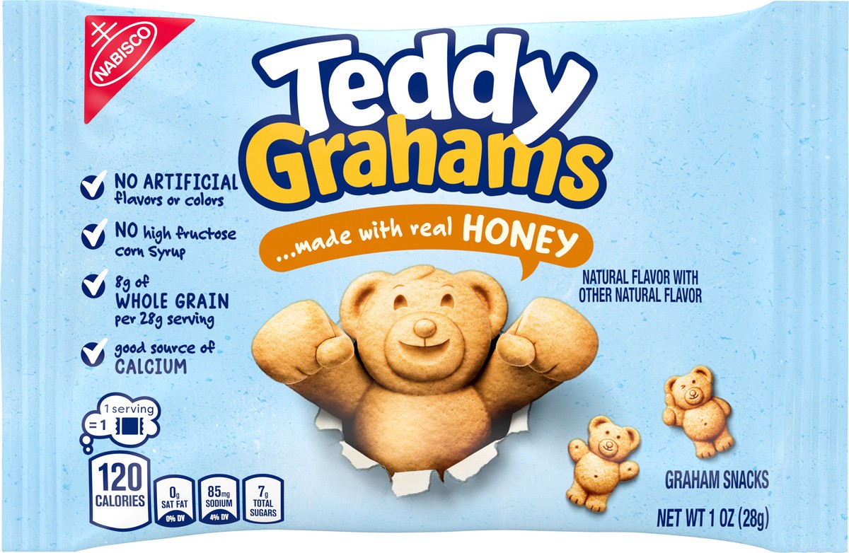slide 9 of 9, Teddy Grahams Honey Graham Snacks, 1 oz, 0.06 lb