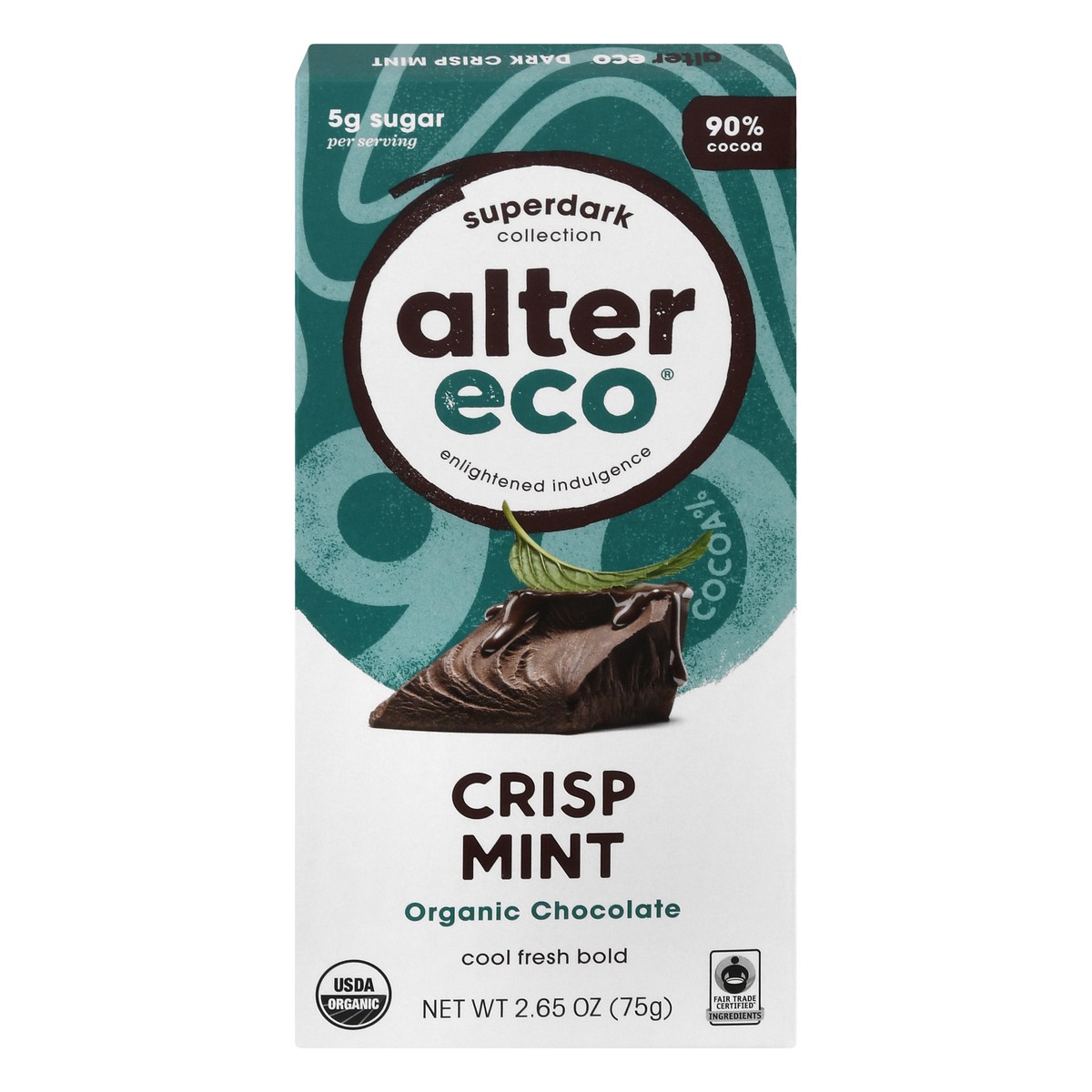 slide 1 of 1, Alter Eco Organic Crisp Mint Chocolate, 2.65 oz