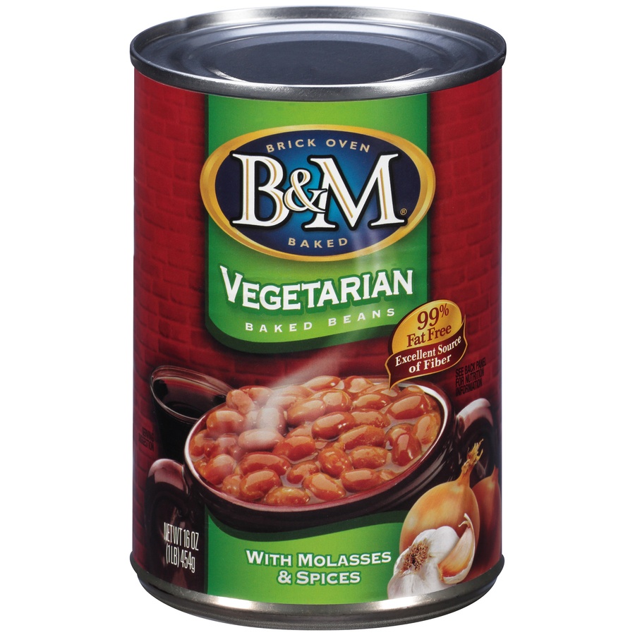 slide 1 of 4, B&M Vegetarian Baked Beans, 16 oz