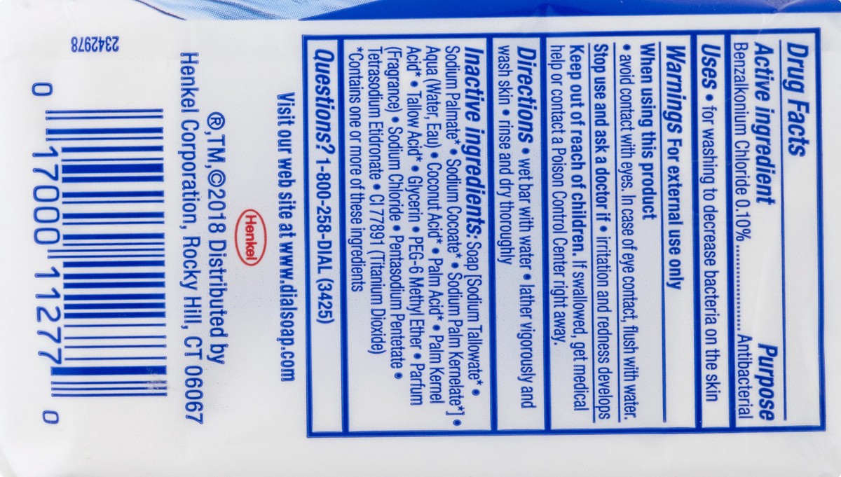 slide 2 of 9, Dial Antibacterial White Deodorant Soap 6 ea, 6 ct