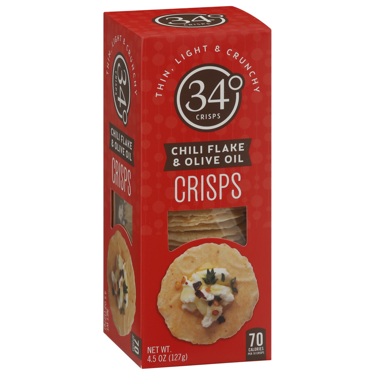 slide 12 of 16, 34 Degrees Chili Flake & Olive Oil Crisps 4.5 oz, 1 ct