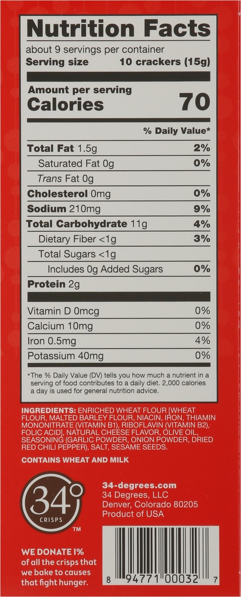 slide 5 of 16, 34 Degrees Chili Flake & Olive Oil Crisps 4.5 oz, 1 ct