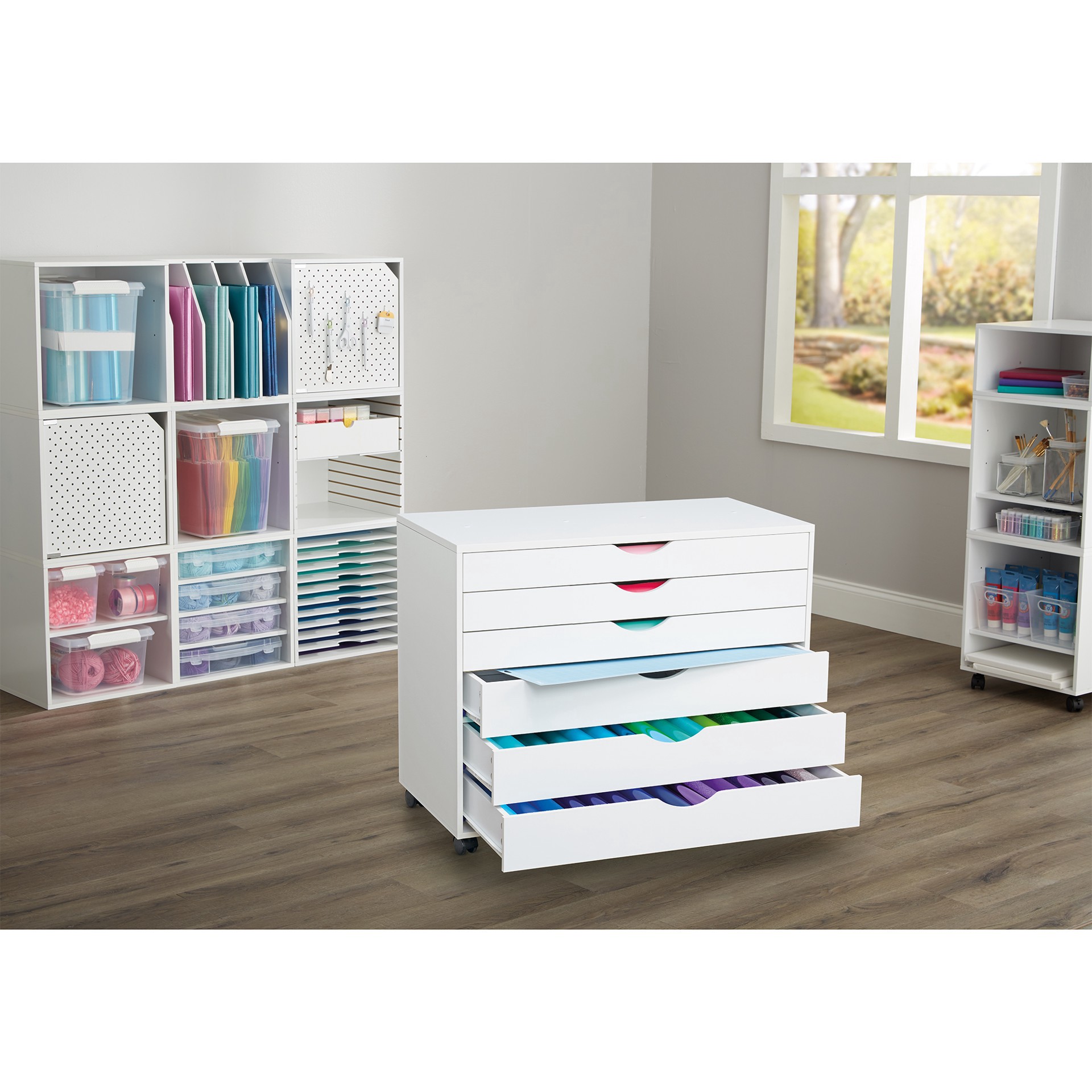 slide 3 of 3, Modular Wide Mobile Chest By Simply Tidy, 32 in x 16 in x 26 in
