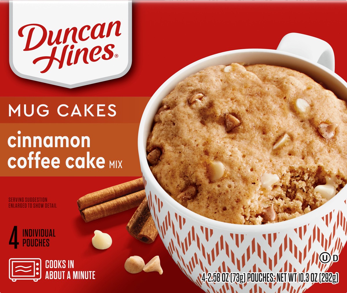 slide 1 of 2, Duncan Hines Cinnamon Coffee Cake Mug Cakes 4 ea, 4 ct