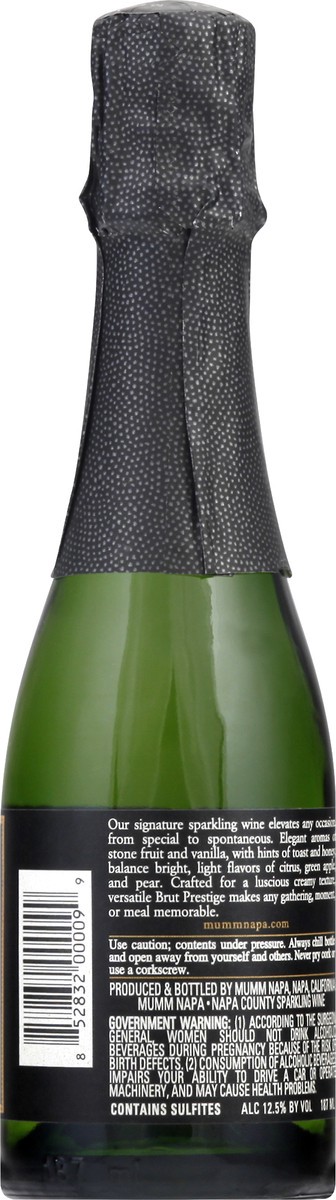 slide 4 of 7, Mumm Napa Brut Prestige Sparkling Wine 187mL, 12.5% ABV, 187 ml