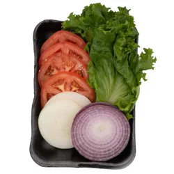 Cut Hamburger Vegetable Fixins