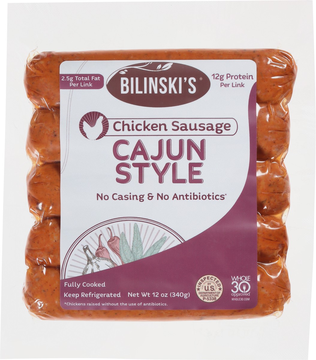 slide 10 of 12, Bilinski's Bilinski Cajun Chicken W/Pepper Ssge, 12 oz