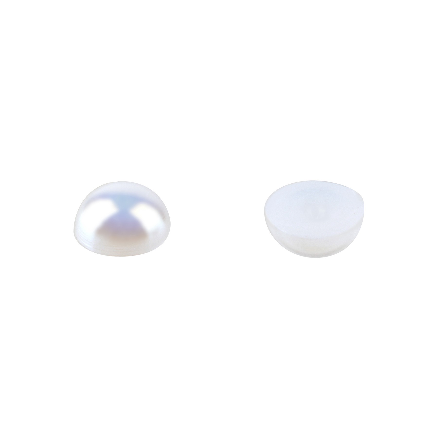 slide 2 of 2, 7.5mm White Ab Round Flatback Plastic Pearls, 4,000ct. By Bead Landing, 5 mm