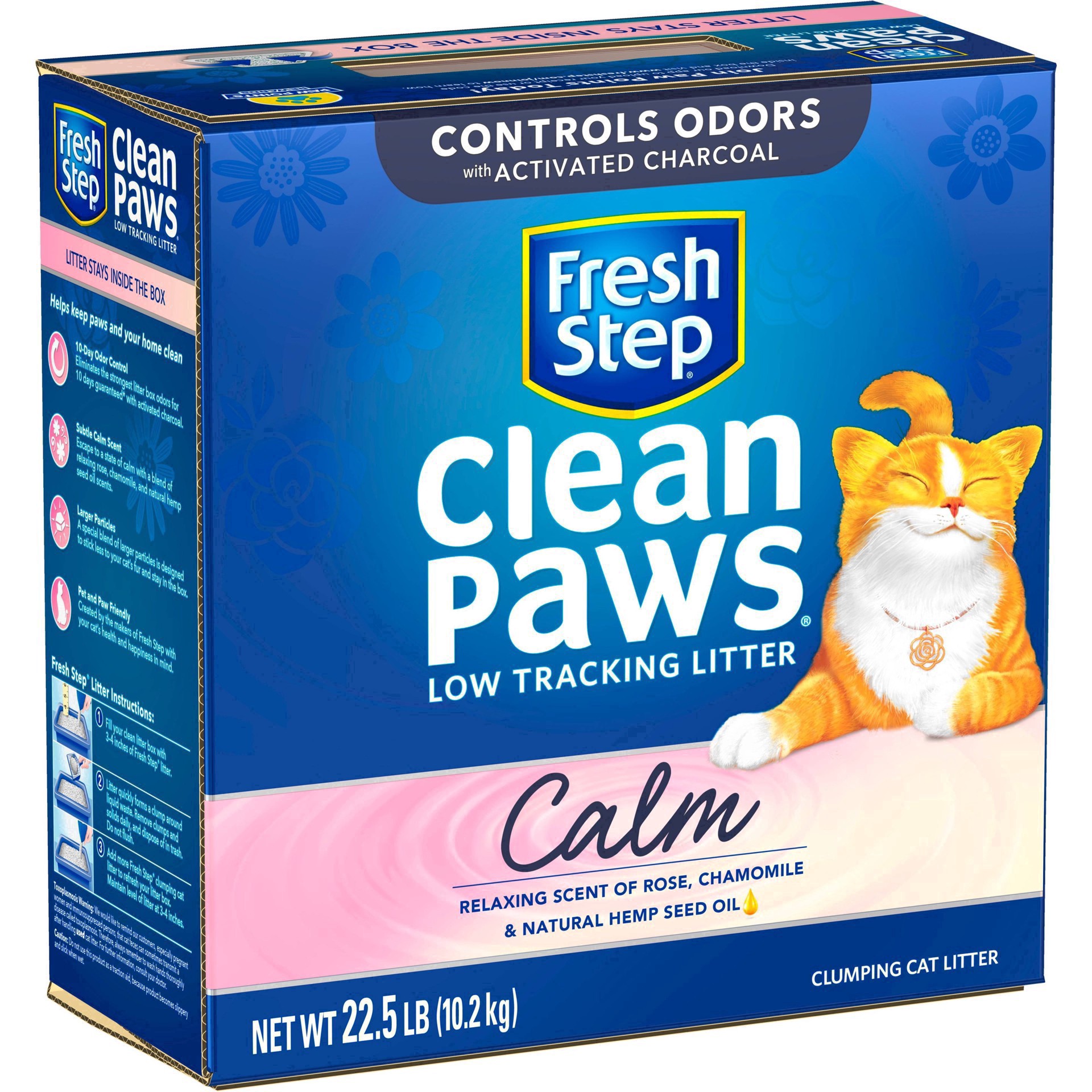 slide 33 of 57, Fresh Step Clean Paws Calm Clumping Cat Litter 22.5 lb Box, 22.5 lb