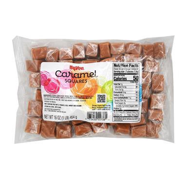 slide 1 of 1, Hy-Vee Caramel Squares, 16 oz