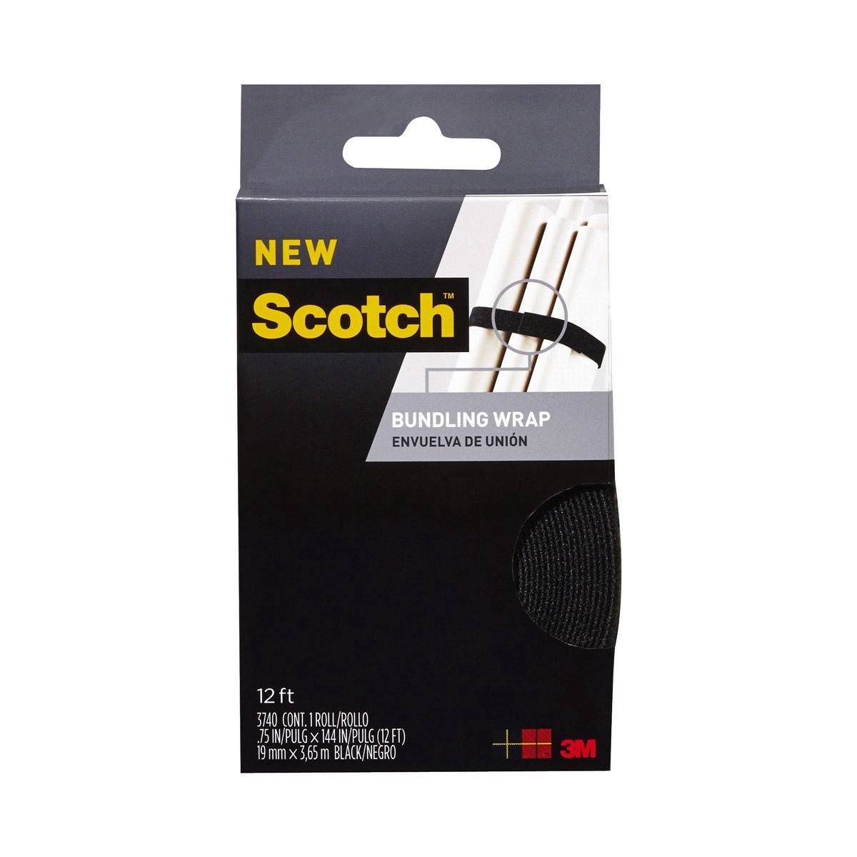 slide 1 of 17, Scotch Bundling Wrap, Black, 12 ft