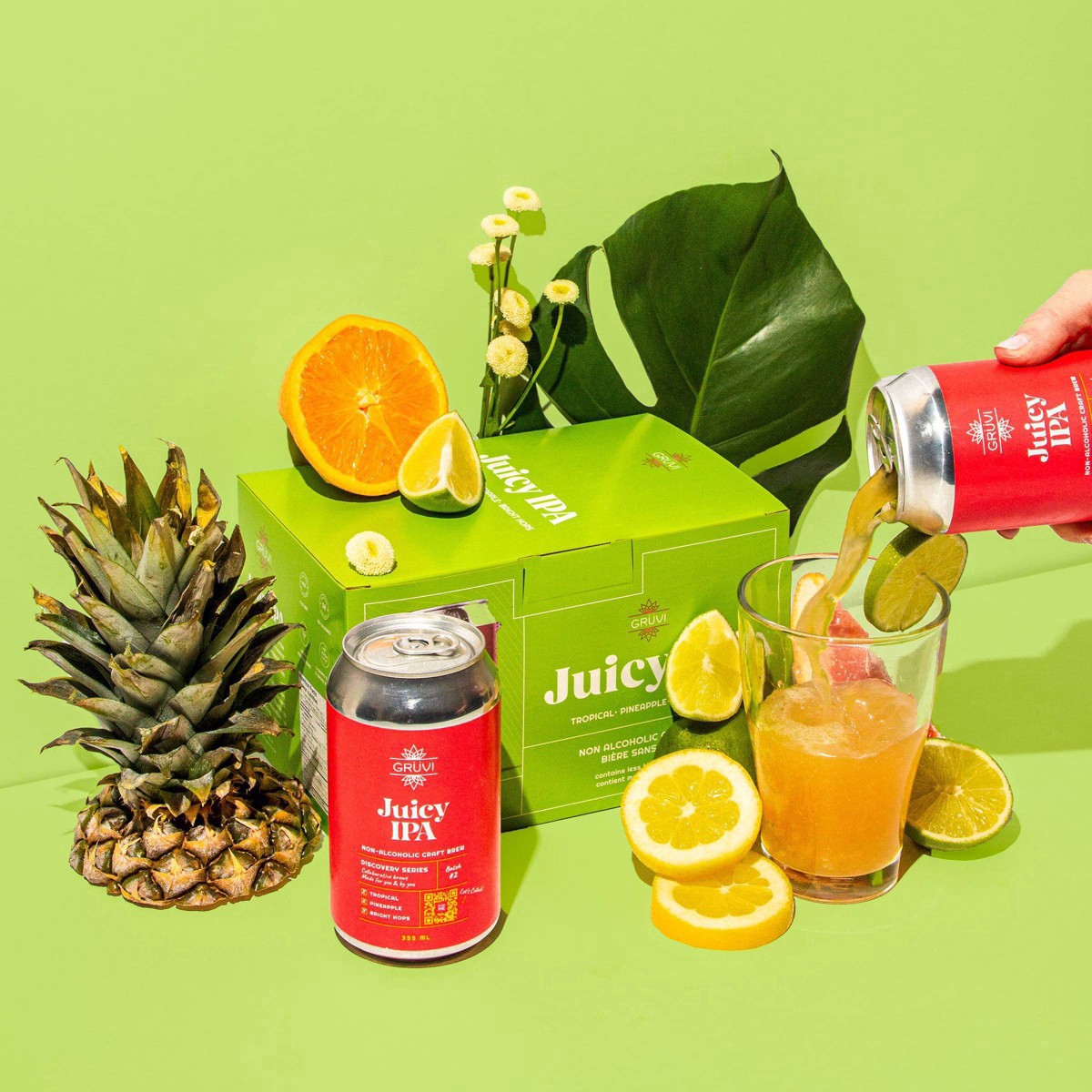 slide 2 of 4, Gruvi Juicy IPA Pineapple Beer 6 - 12 fl oz Cans, 1 ct