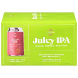 Gruvi Juicy IPA Pineapple Beer 6 - 12 fl oz Cans