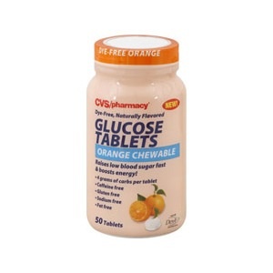 slide 1 of 1, CVS Health Glucose Tablets, Orange Chewable, 50 ct