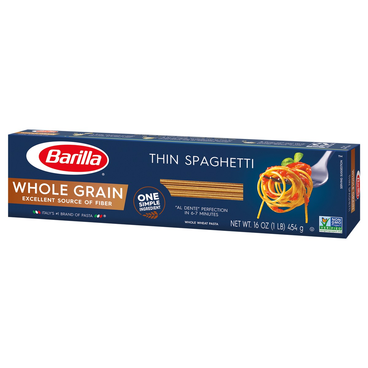slide 3 of 9, Barilla Thin Spaghetti Whole Grain, 16 oz