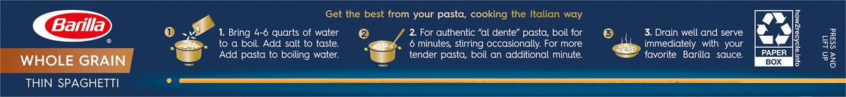 slide 9 of 9, Barilla Thin Spaghetti Whole Grain, 16 oz