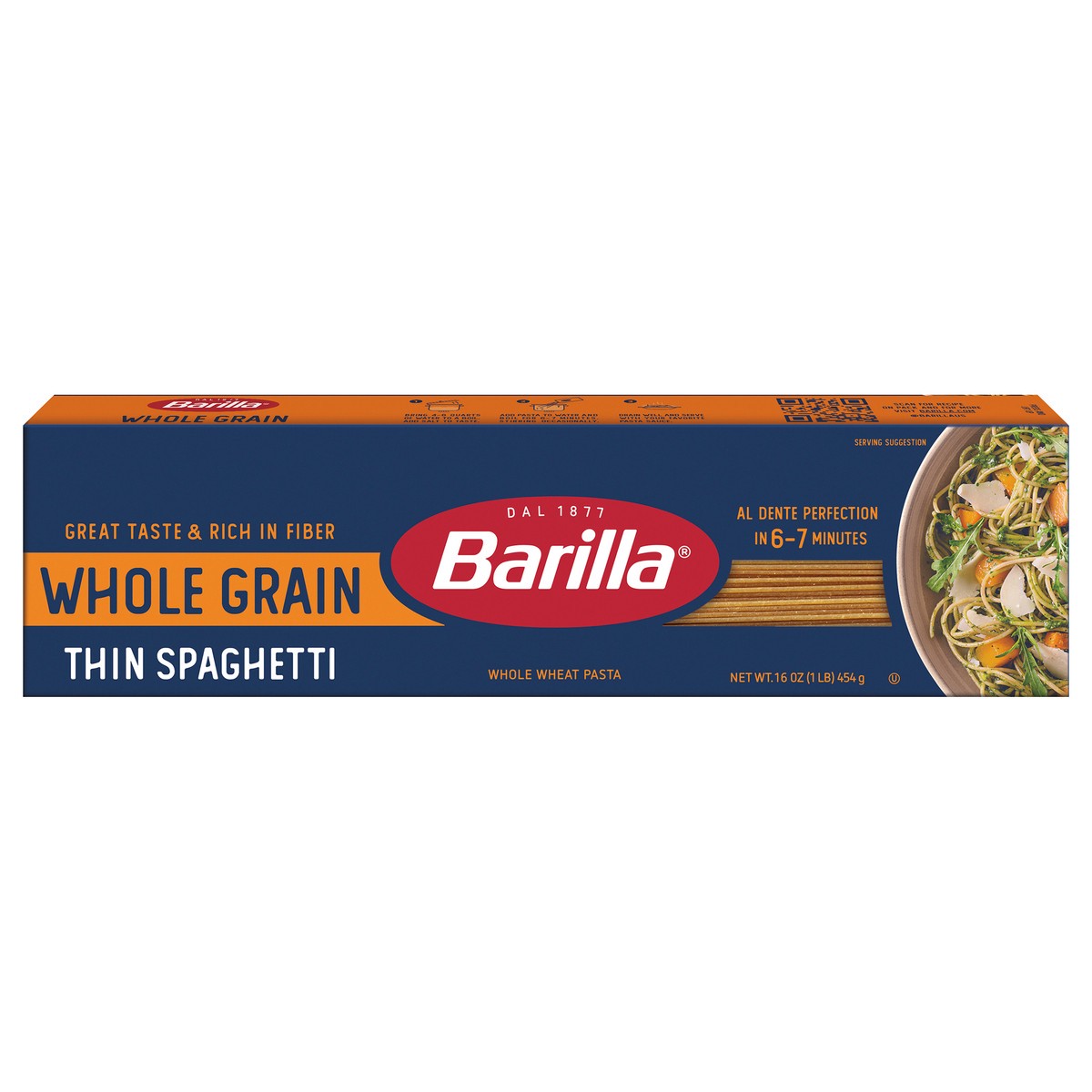 slide 1 of 9, Barilla Whole Grain Thin Spaghetti 16 oz, 16 oz