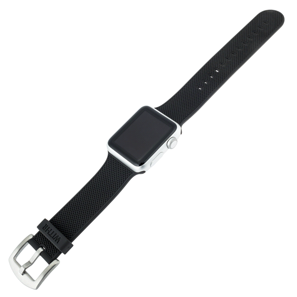 slide 1 of 4, WITHit Black Silicone Apple Watch Band, 38 mm
