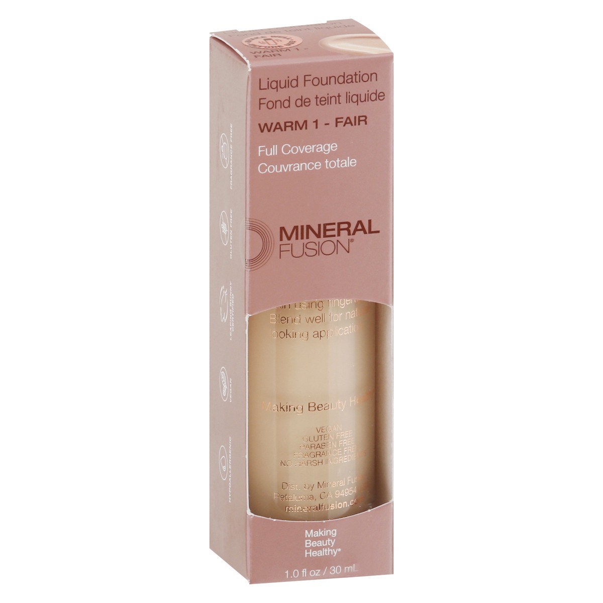 slide 6 of 9, Mineral Fusion Warm 1 - Fair Full Coverage Liquid Foundation 1 fl oz, 1 ct