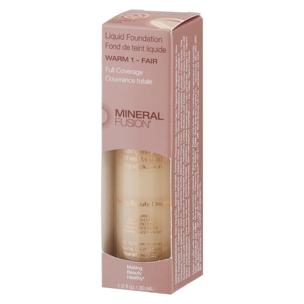 slide 3 of 9, Mineral Fusion Warm 1 - Fair Full Coverage Liquid Foundation 1 fl oz, 1 ct