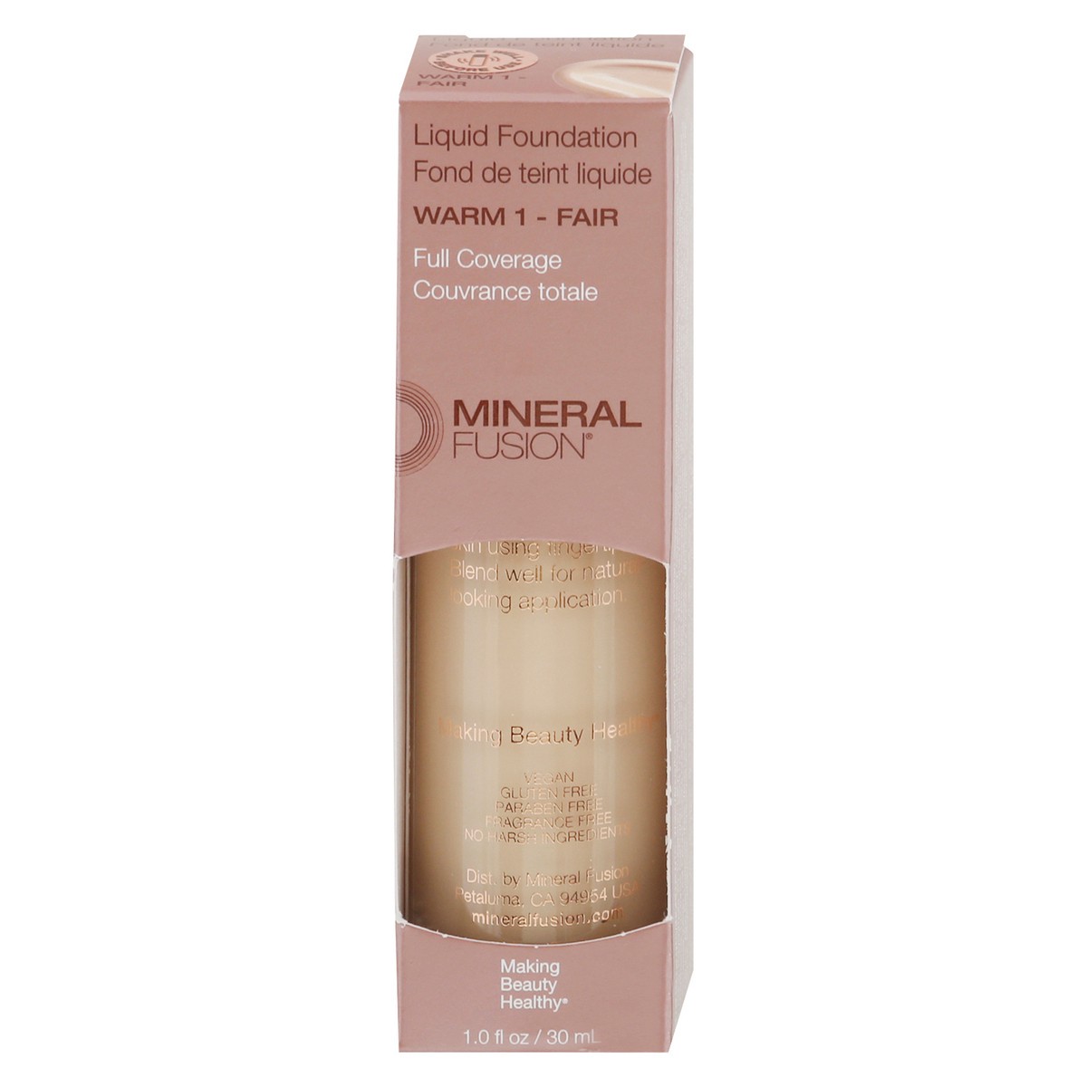 slide 1 of 9, Mineral Fusion Warm 1 - Fair Full Coverage Liquid Foundation 1 fl oz, 1 ct