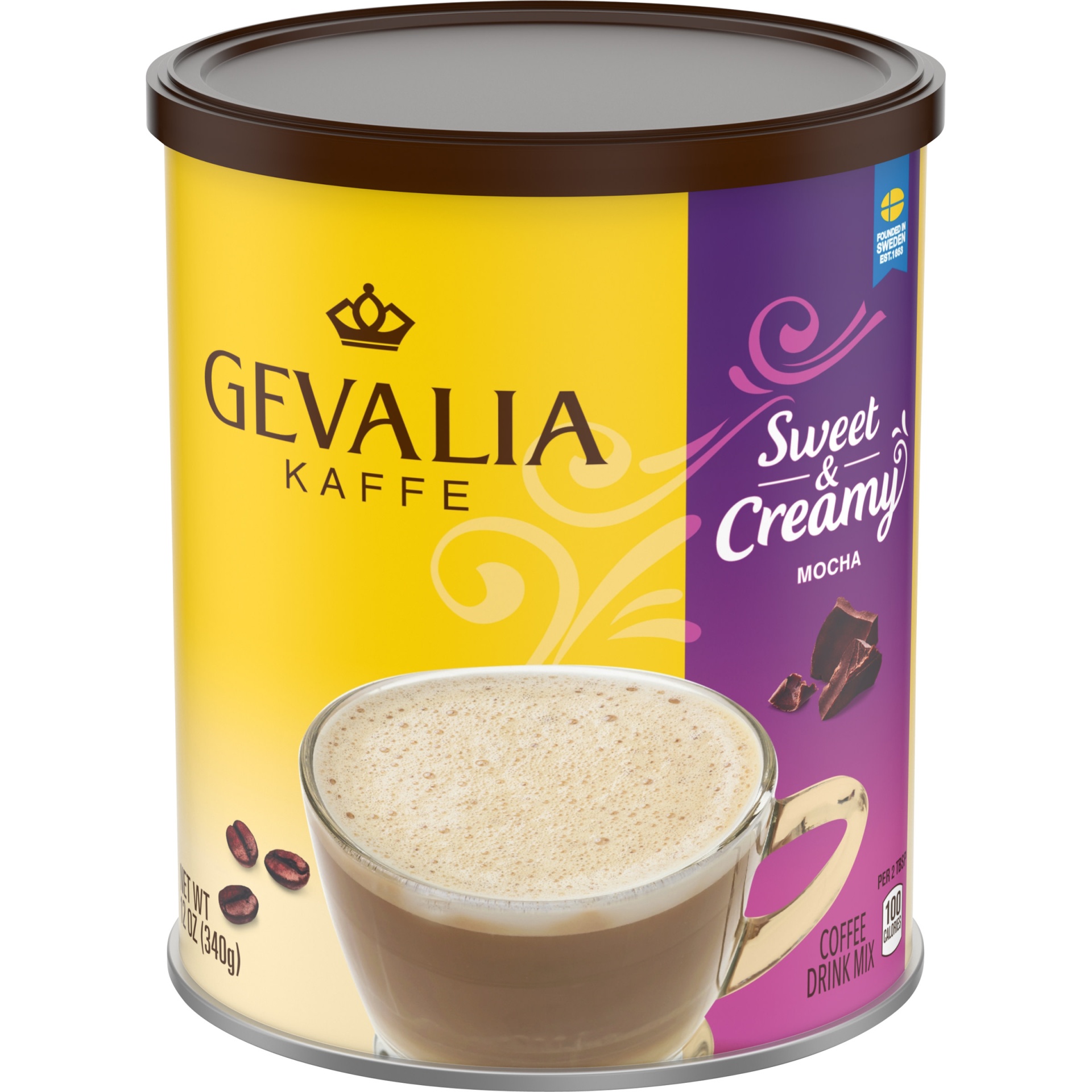 slide 1 of 6, Gevalia Sweet & Creamy Mocha Instant Coffee Drink Mix ister, 12 oz