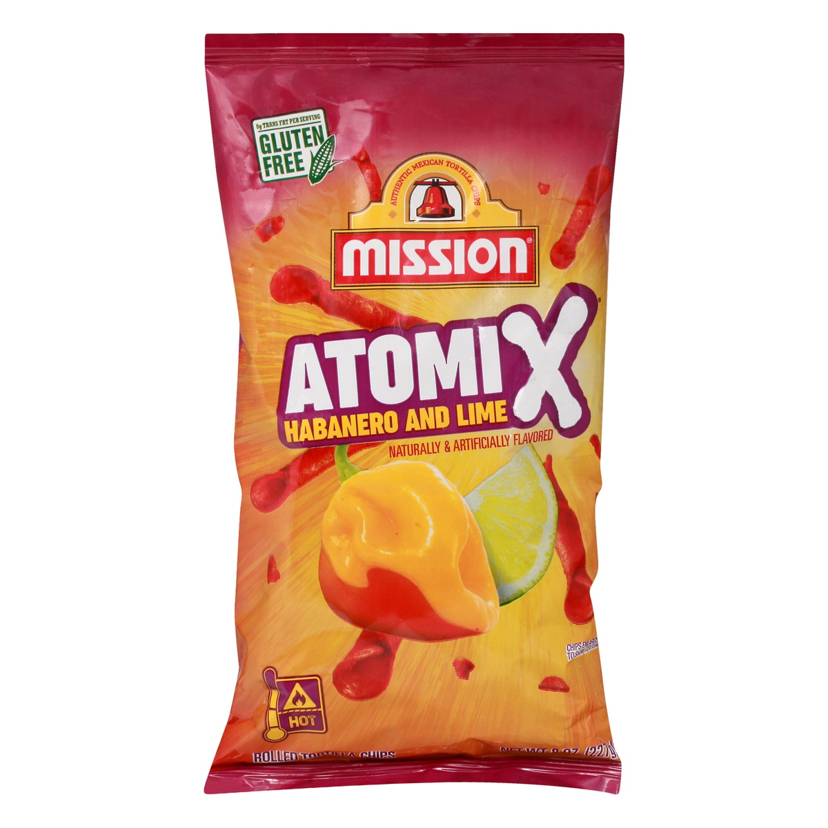 slide 1 of 11, Mission Atomix Habanero And Lime Rolled Tortilla Chips, 8 oz