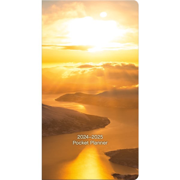 slide 1 of 8, 2024-2025 Dateworks 2-Year Monthly Pocket Planner, 3-1/2"" X 6-1/2"", Sunsets, January 2024 To December 2025, 1 ct