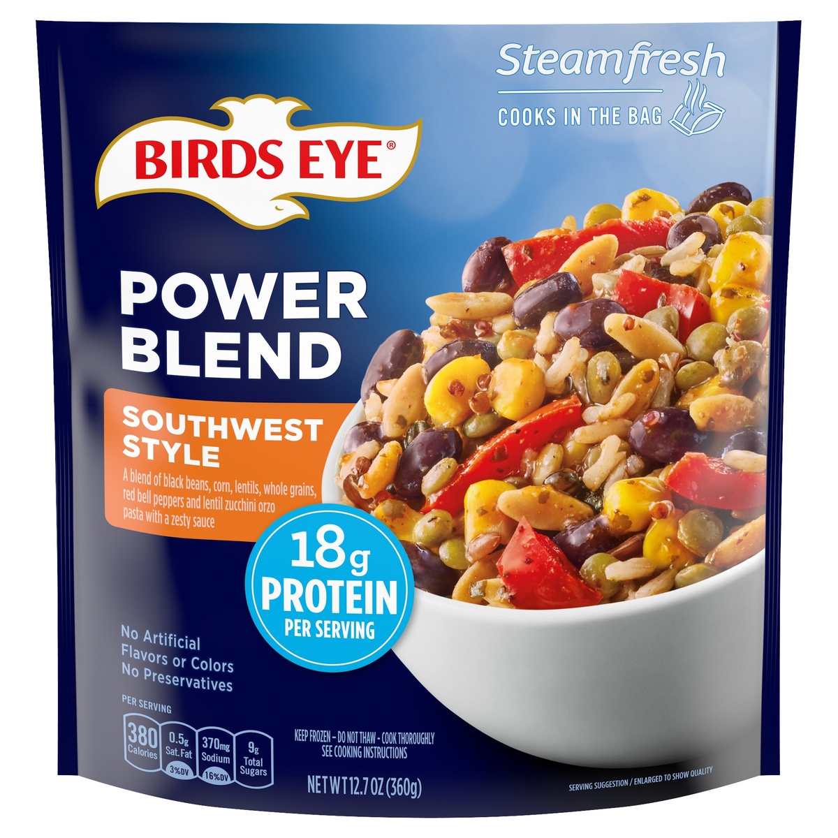 slide 1 of 10, Birds Eye Steamfresh Southwestern Style Protein Blend, 12.7 oz