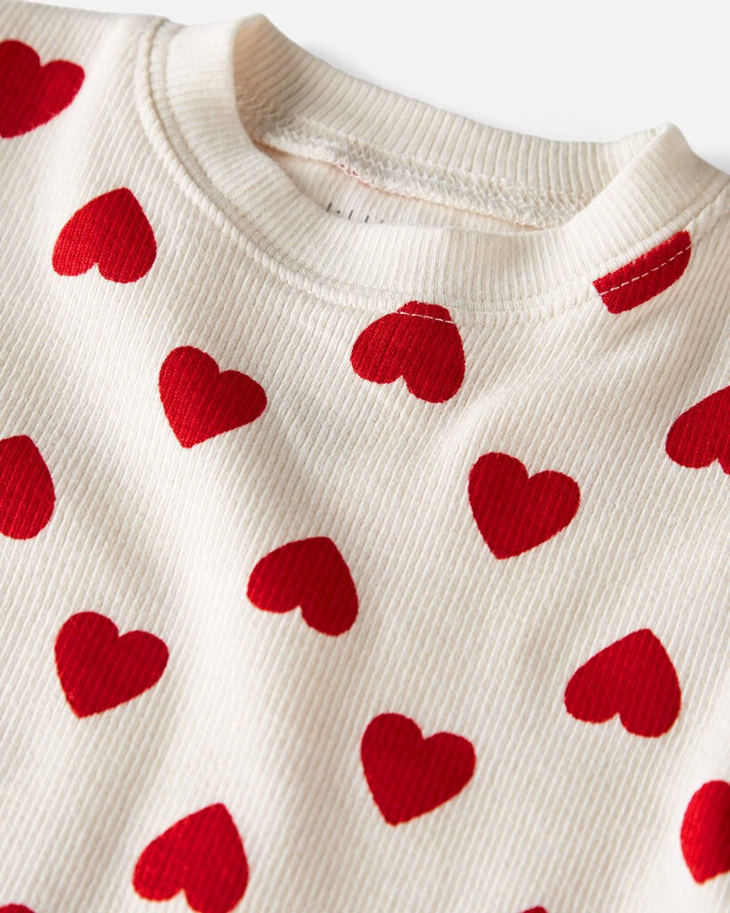 slide 3 of 3, Littleplanet Baby Organic Cotton Pajamas in Forever Hearts Print Cream 12M, 1 ct