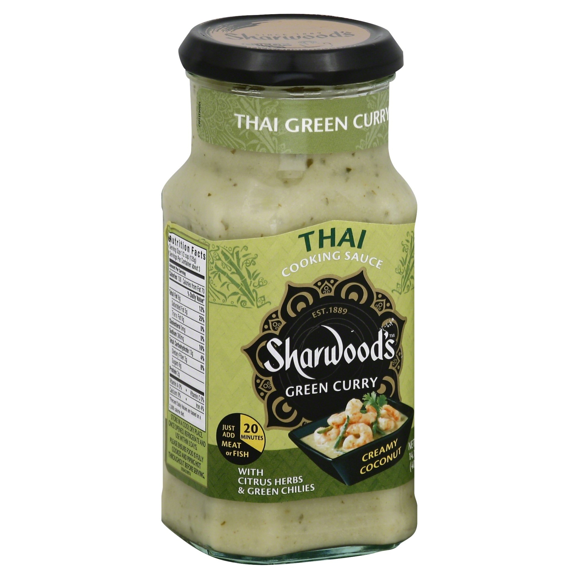 slide 1 of 1, Sharwood's Thai Green Curry Cooking Sauce, 14.1 oz