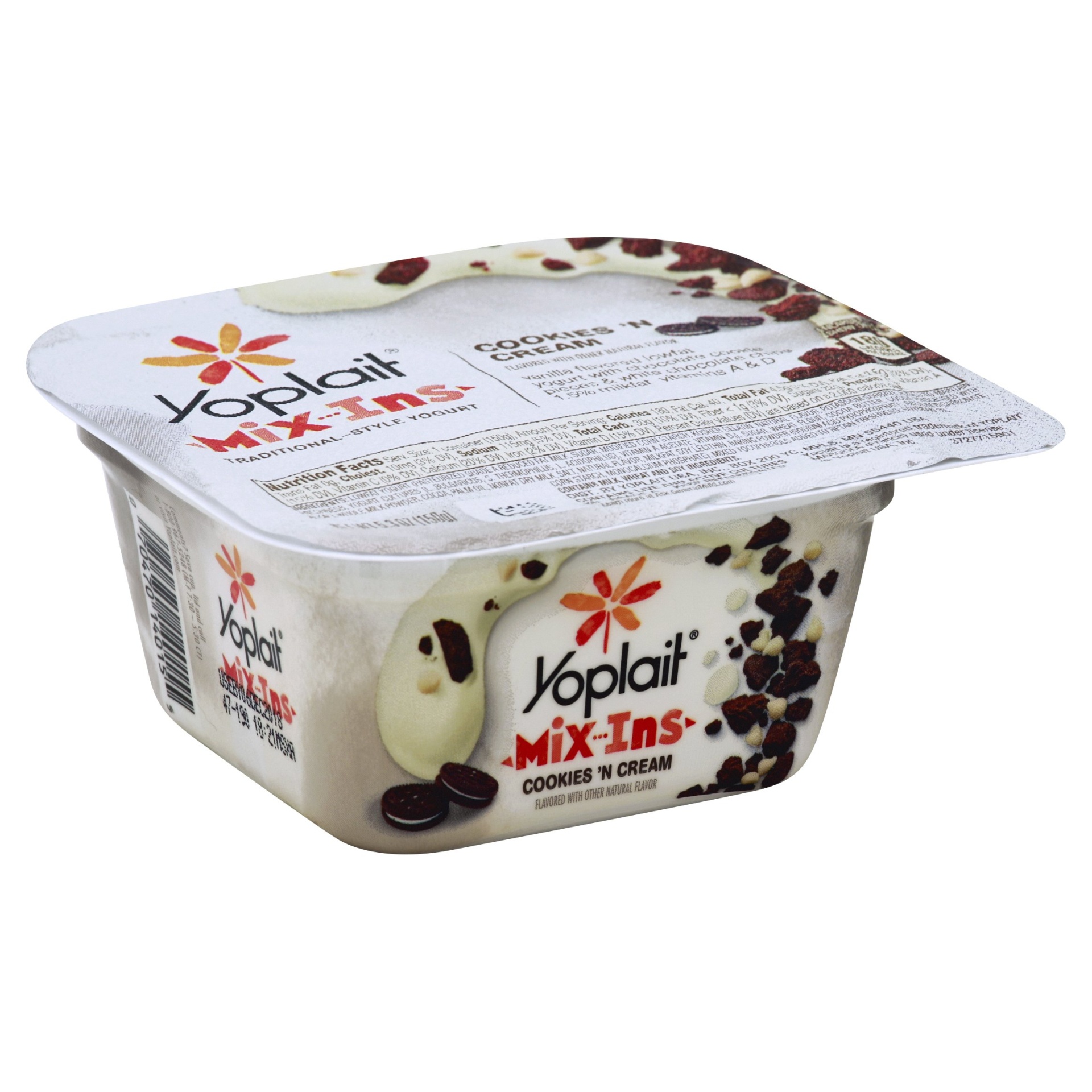 slide 1 of 4, Yoplait Mix-Ins Cookies & Cream Traditional-Style Yogurt Cup, 5.3 oz