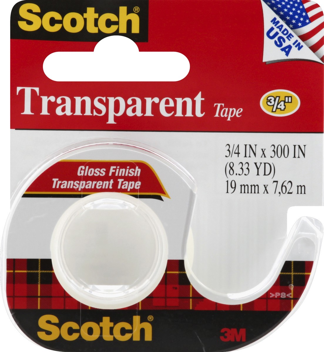 slide 2 of 2, 3M SCOTCH HOME & OFFICE TAPE Scotch Transparent Tape W/Dispenser Gloss Finish 1/2"X450", 1 ct