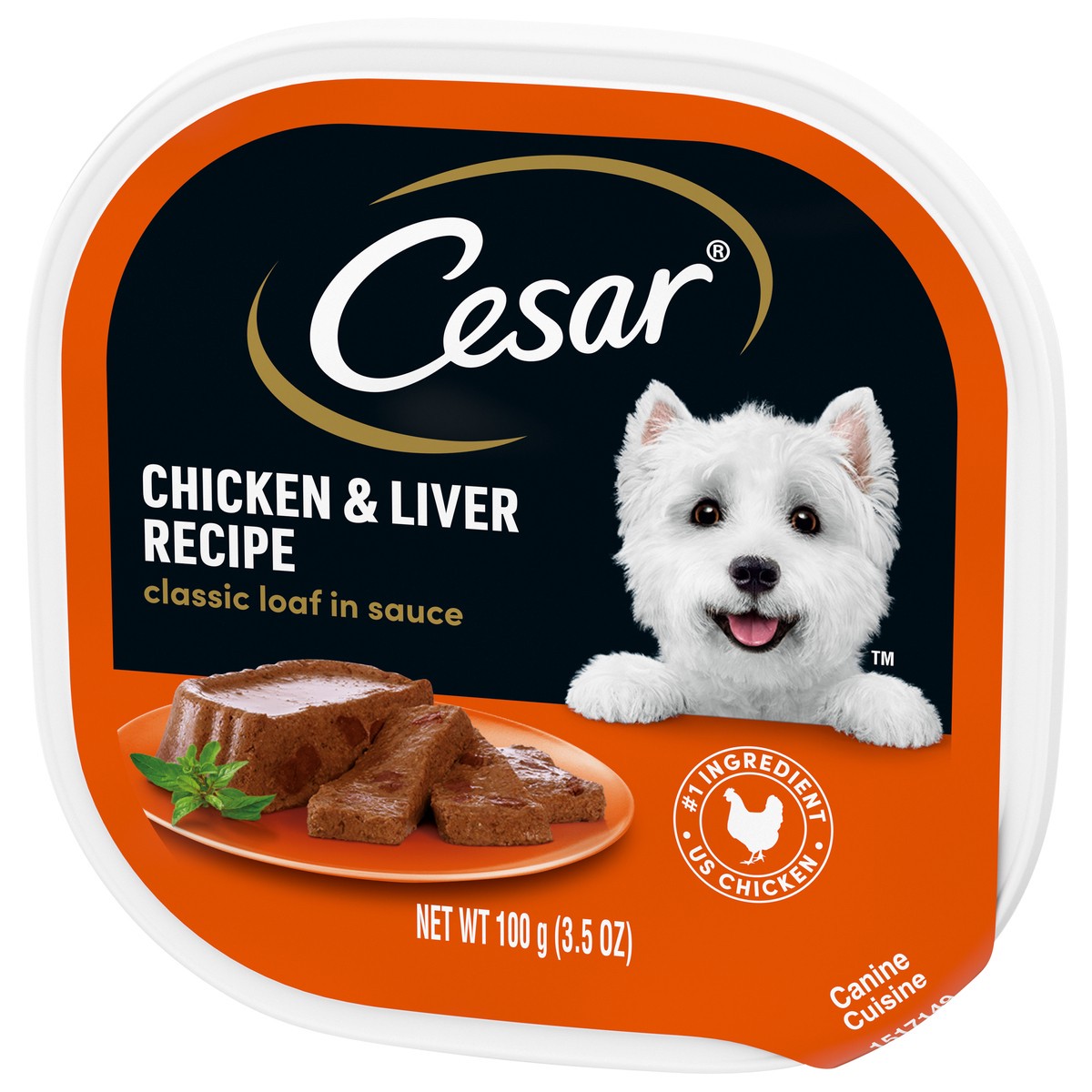 slide 6 of 15, Cesar Chicken & Liver Recipe Canine Cuisine 3.5 oz, 3.5 oz