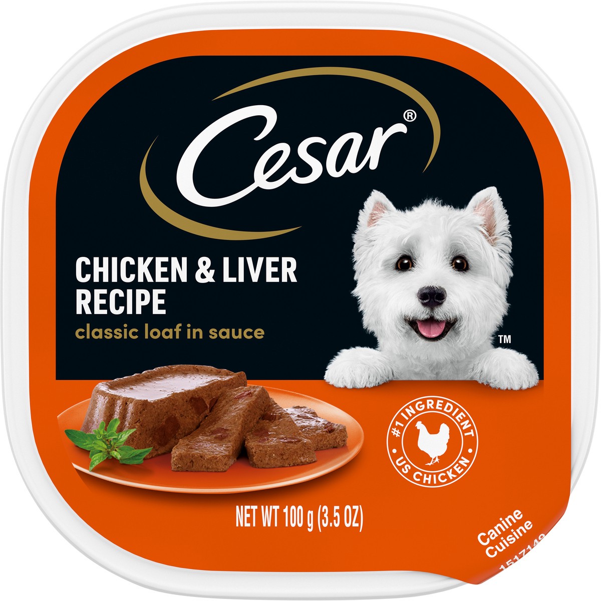 slide 10 of 15, Cesar Chicken & Liver Recipe Canine Cuisine 3.5 oz, 3.5 oz